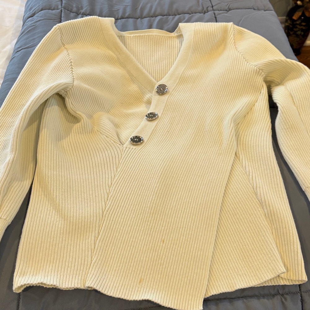 Elegant Cream Button sweater